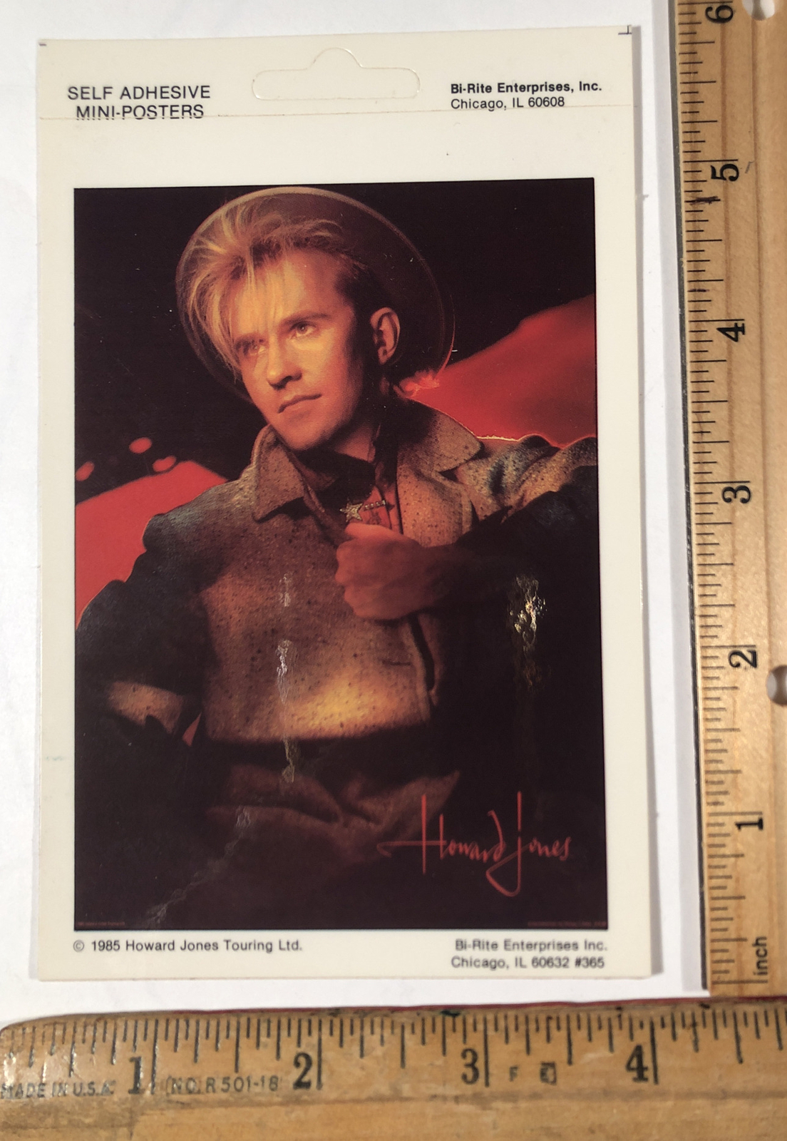 Vintage 1985 Howard Jones Pop Rock Band Mini Poster Sticker Decal Bi-Rite