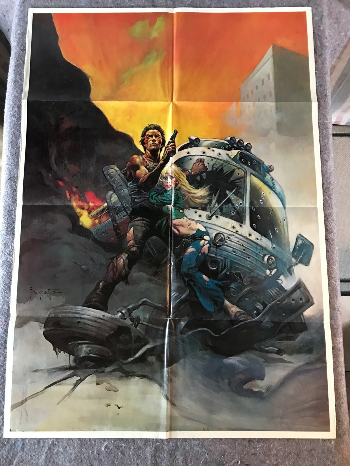 THE GAUNTLET 1977 RARE ORIG ART PRINT MOVIE POSTER 27 3/4″x39 3/4″ EASTWOOD F/VF