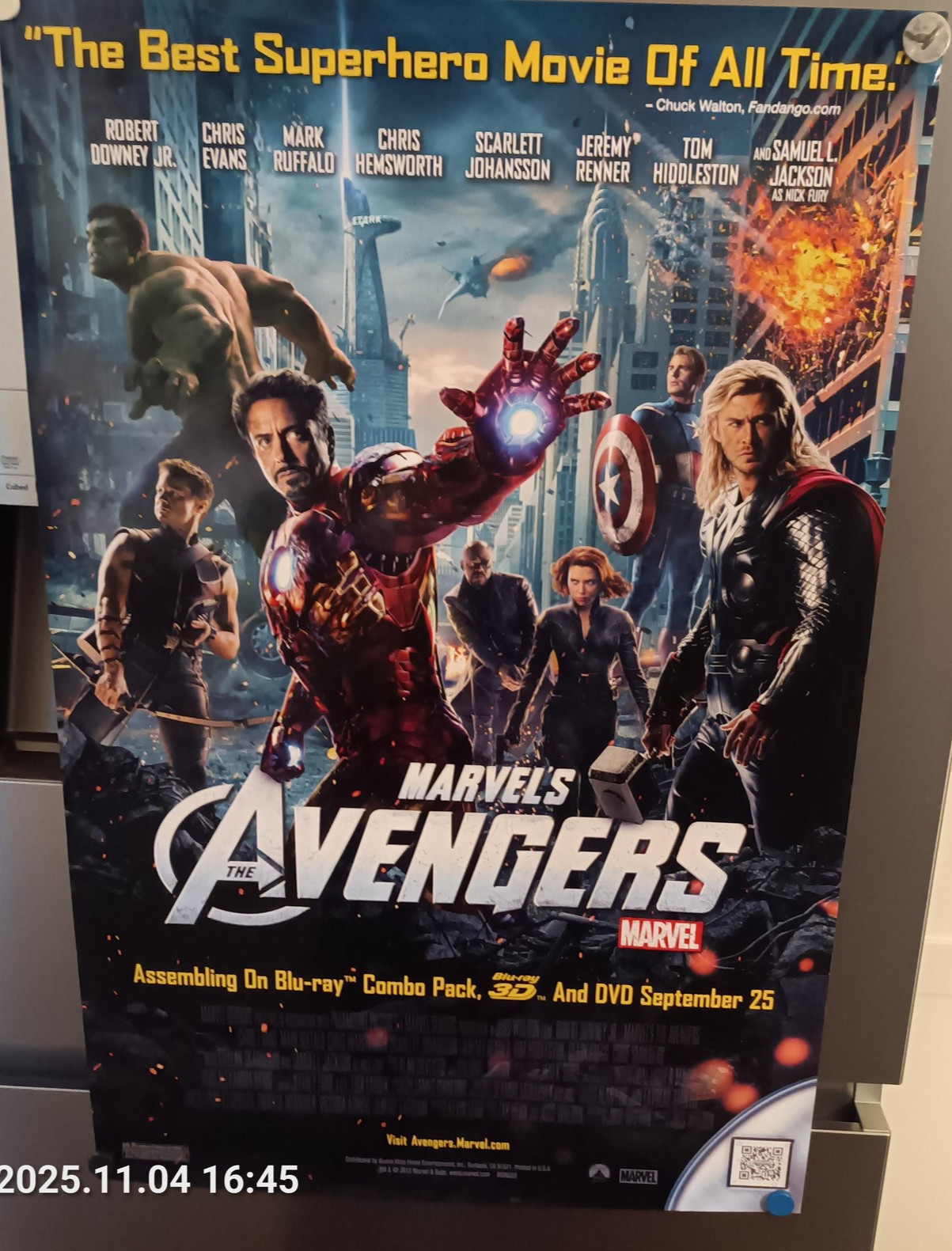 Marvel Studios The Avengers 2012 Movie Poster Blu-ray 3D Promo Printed in USA
