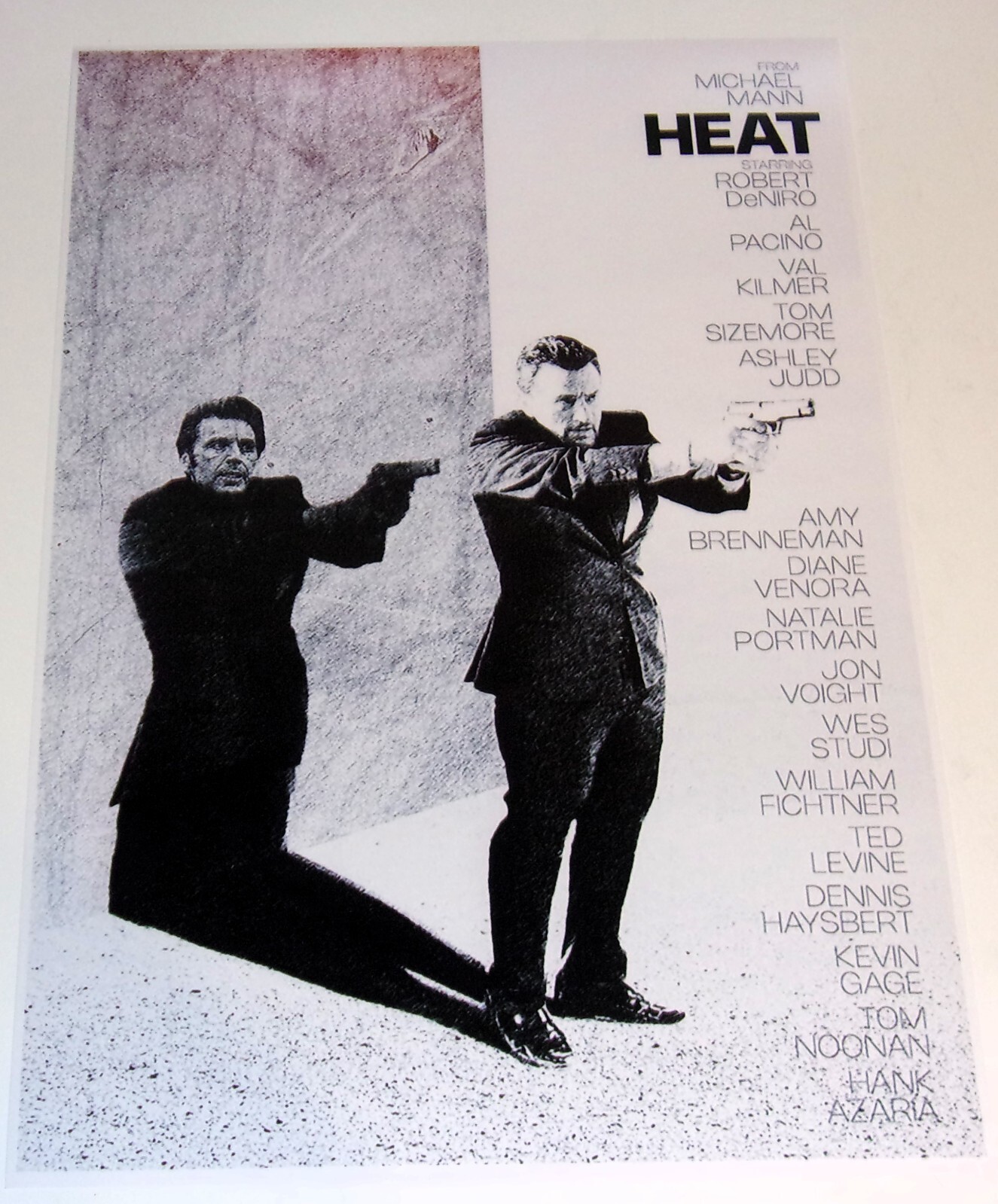 HEAT Robert DeNiro / Al Pacino 1995 Alt Poster 19″x13″ Michael Mann Masterpiece