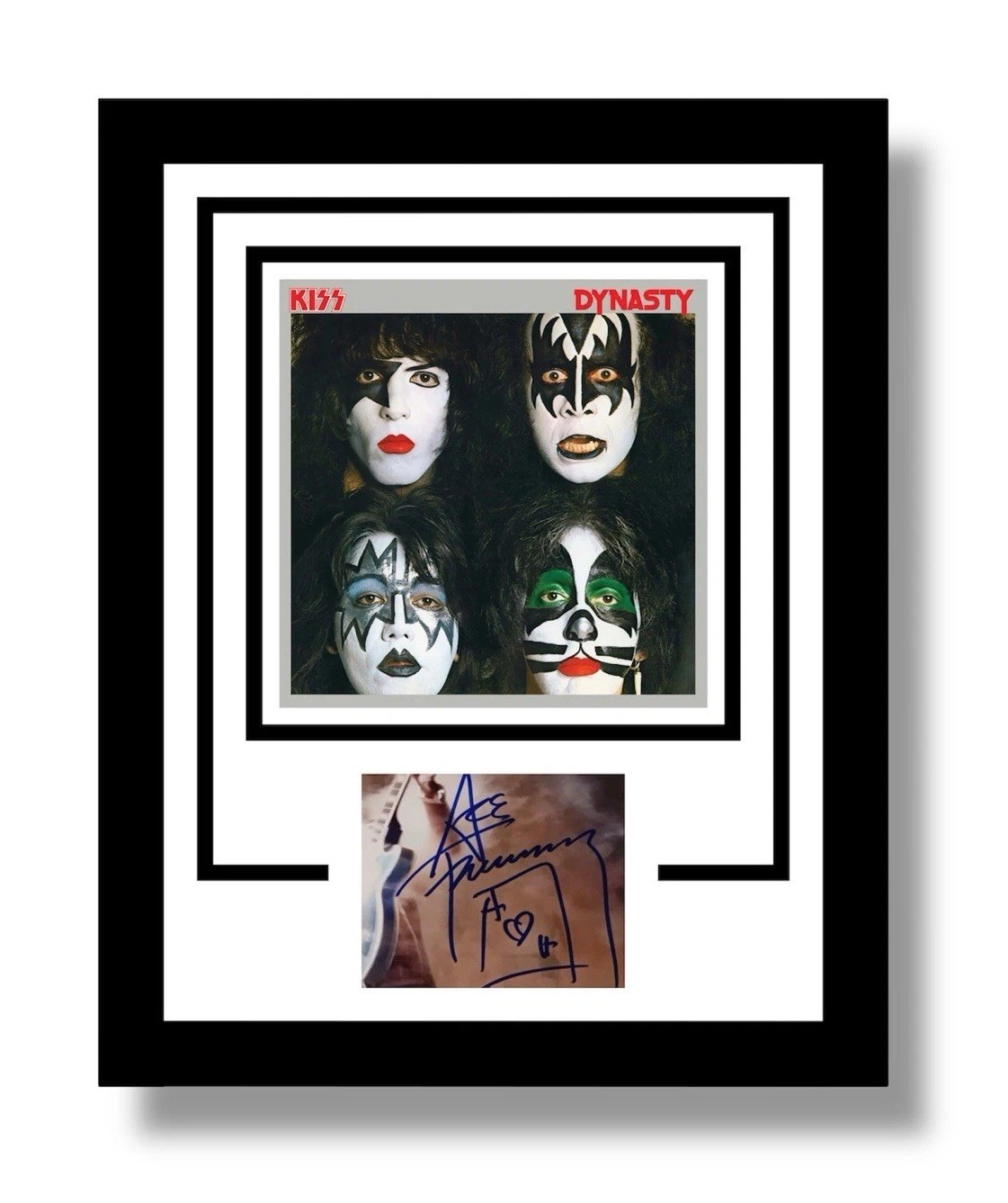 Ace Frehley Signed Kiss Dynasty Album Cover Custom Framed 11×14 Display JSA COA