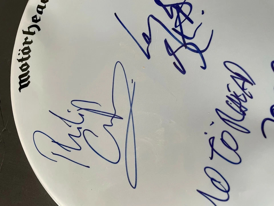 MOTORHEAD Signed Drumhead 16 Inch Drumhead Lemmy Mikkey Dee Phil Campbell