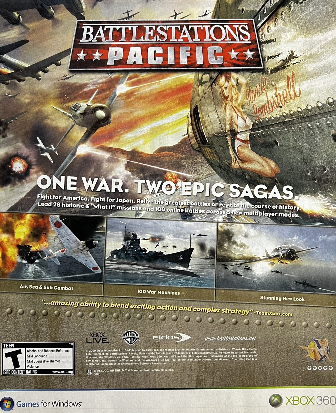 2009 Battlestations Pacific Orig Print Ad 23x27cm XBOX 360 Blonde Bomb GIM 06