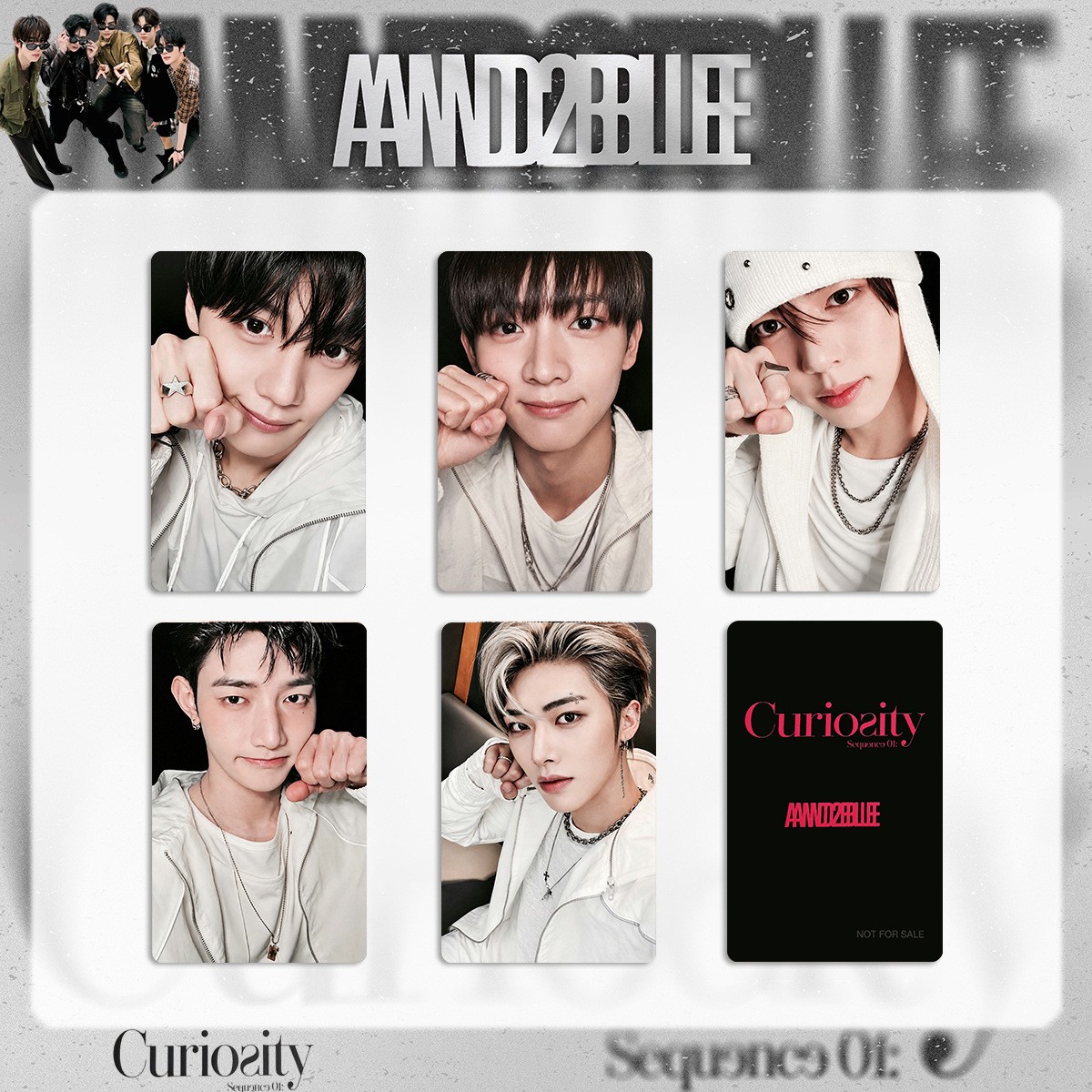 5Pcs AND2BLE Sequence Curiosity Zhang Hao Ricky Han Yujin Collect Photocards