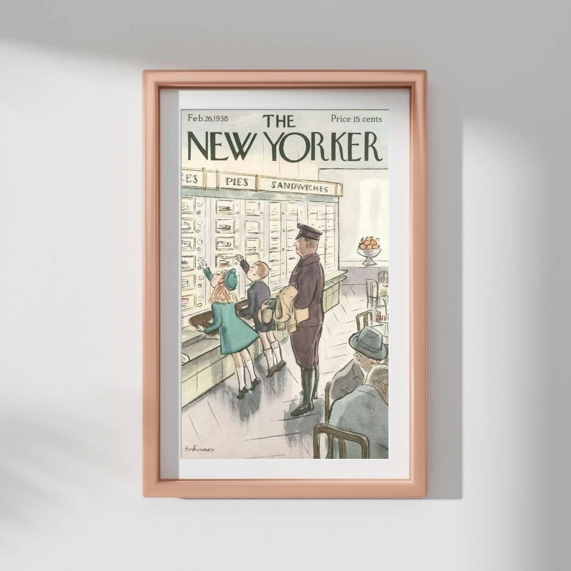 Poster Canvas NewYorker February 26 1938 Marlene Watson Zip Pouch Pie Cafe NY082
