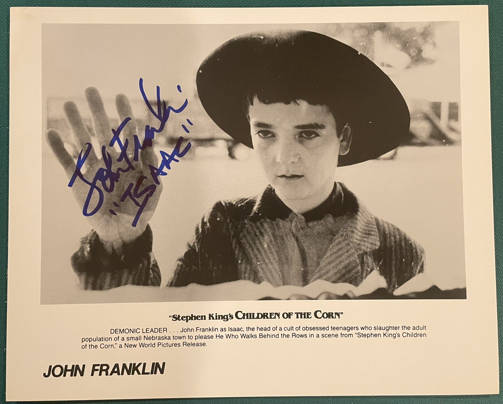 John Franklin Children of the Corn Signed Autographed 8×10 Photo