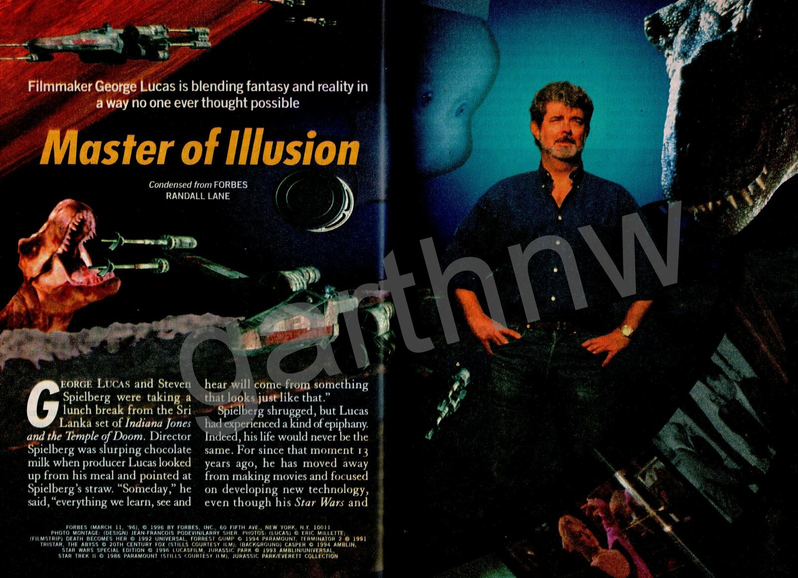 GEORGE LUCAS 1996 MASTER OF ILLUSION ART & PROFILE STAR WARS CREATOR