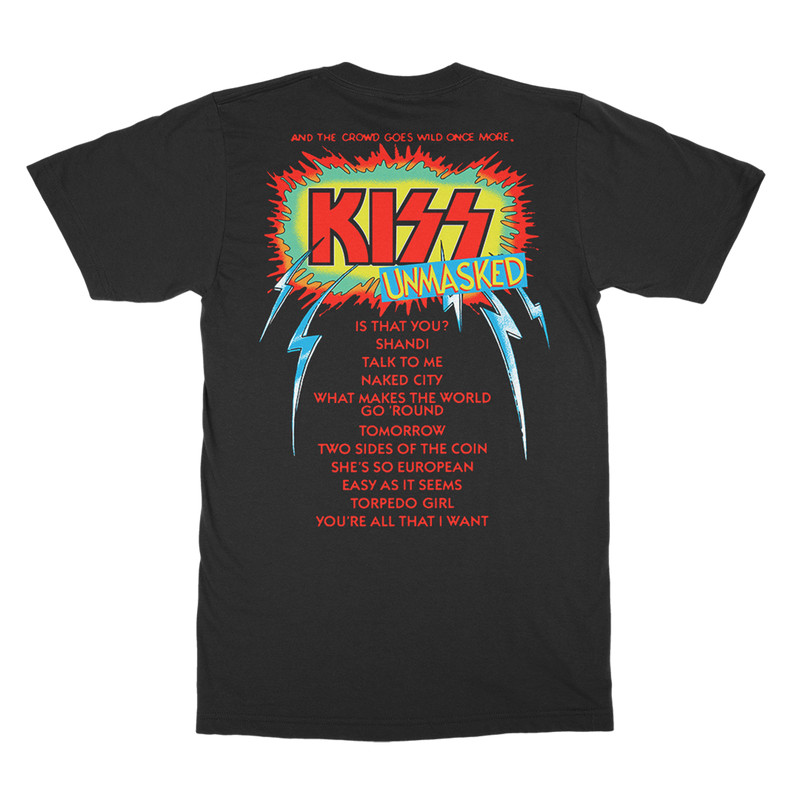 KISS Unmasked 45th Anniversary Track List T-Shirt | (S, M, L, XL, XXL, XXXL)
