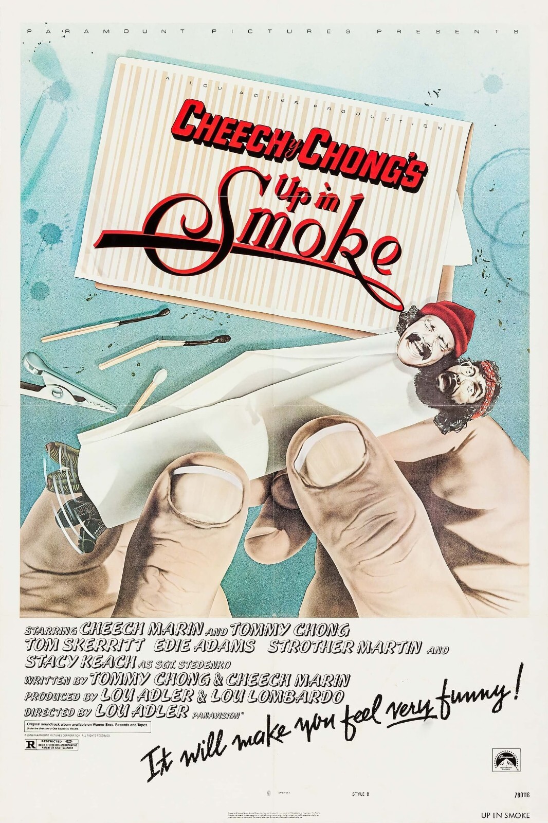 1978 Cheech And Chongs Up In Smoke Movie Poster 11X17 Cheech Marin Tommy Chong🍿