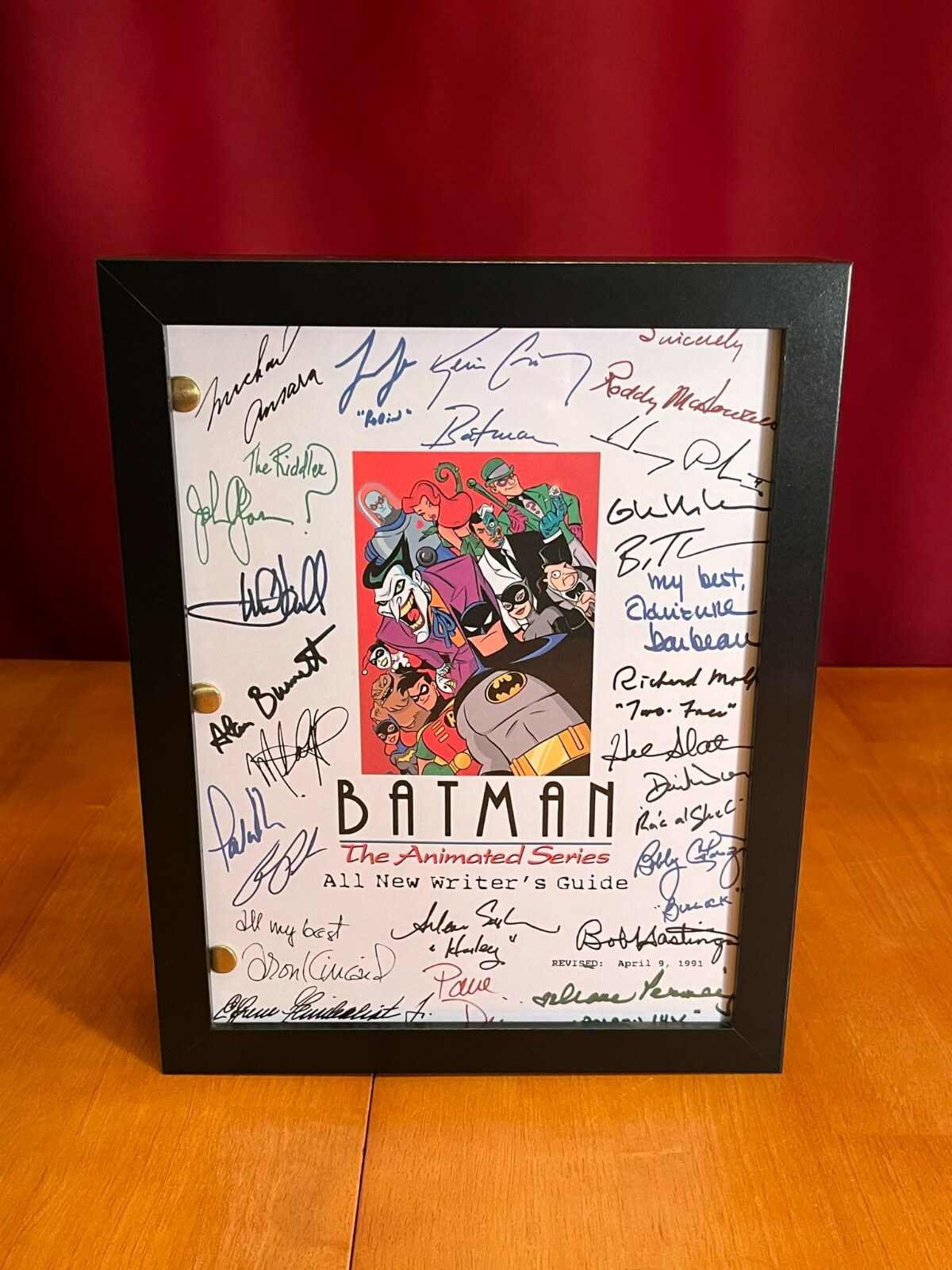 Batman: The Animated Series Writer’s Guide- Cast-Signed- Autograph Reprints