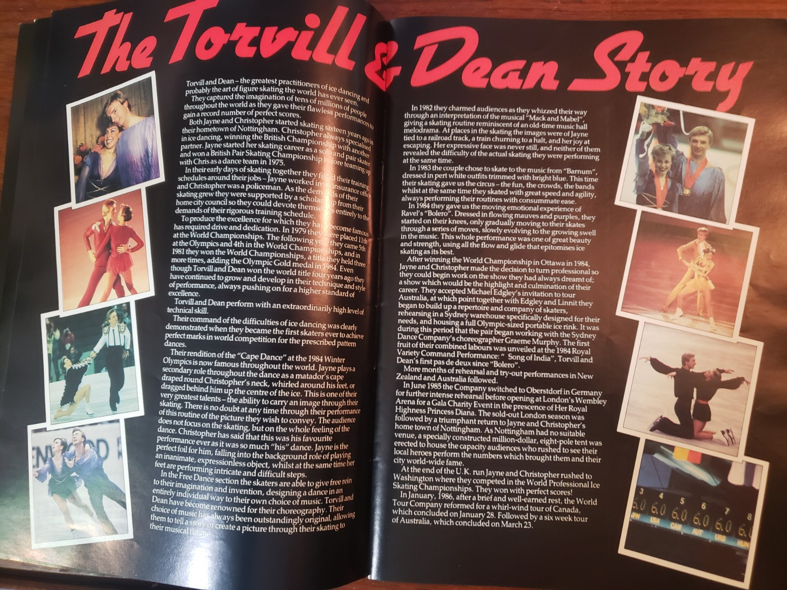 1986 Torvill & Dean Ice Skating Large 13 x 9 1/2″ World Tour Program Photos