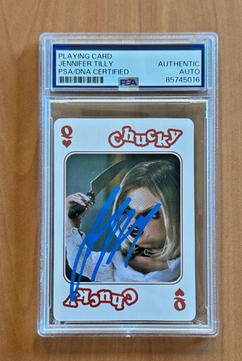 Jennifer Tilly Signed Autographed Queen of Hearts Chucky Playing Card PSA COA