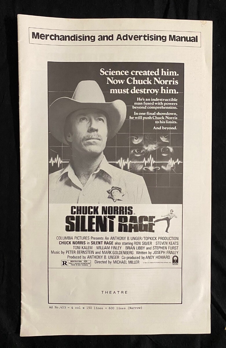 Silent Rage Original Movie Pressbook 1982 CHUCK NORRIS