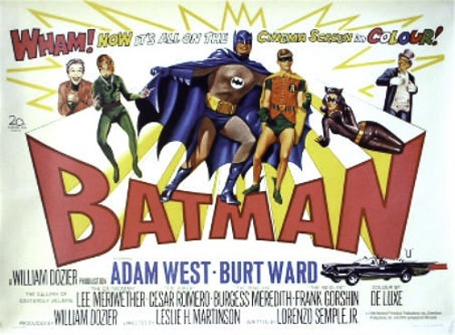 BATMAN BRITISH QUAD ROLLED RARE MOVIE POSTER ADAM WEST BURT WARD