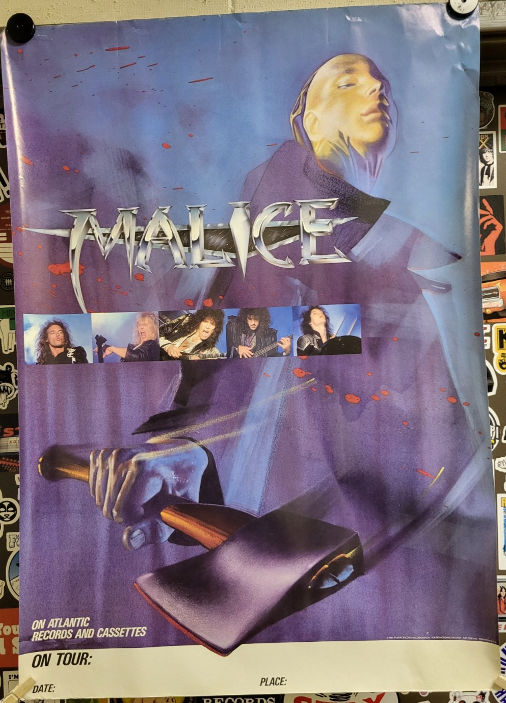 Malice (1987) Heavy Metal Vintage Memphis Music Record Store Promo Poster 21×30