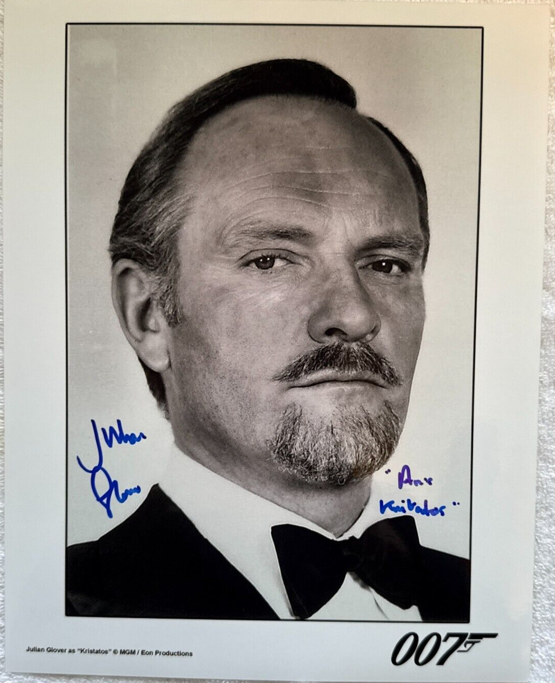 James Bond 007 Julian Glover as Kristatos Autographed signed 8×10 photo (COA)