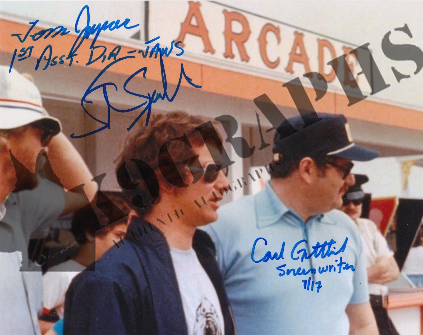 Steven Spielberg Carl Gottlieb Joyner SIGNED Jaws Autograph SIGNED 8×10 K9 COA
