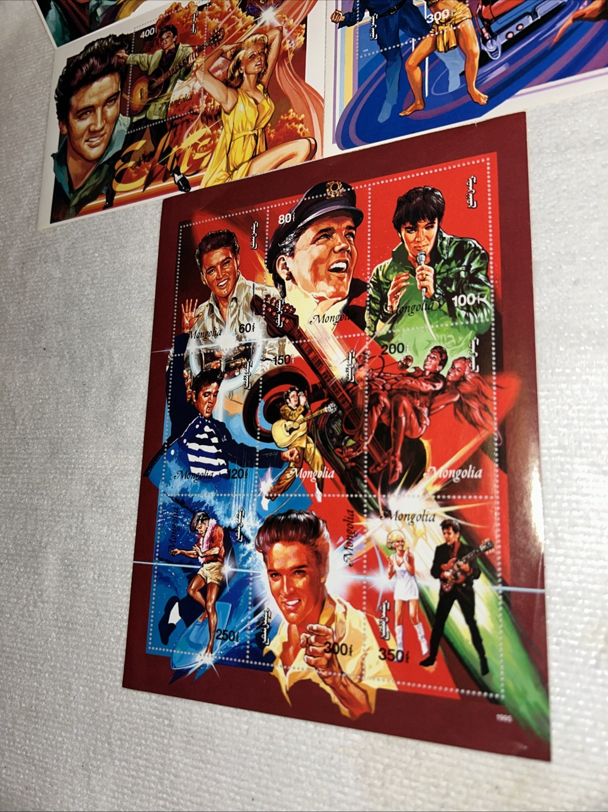 All 5 Pc Set Elvis Presley Limited Edition Postage Stamp Mongolia Army Family🎥