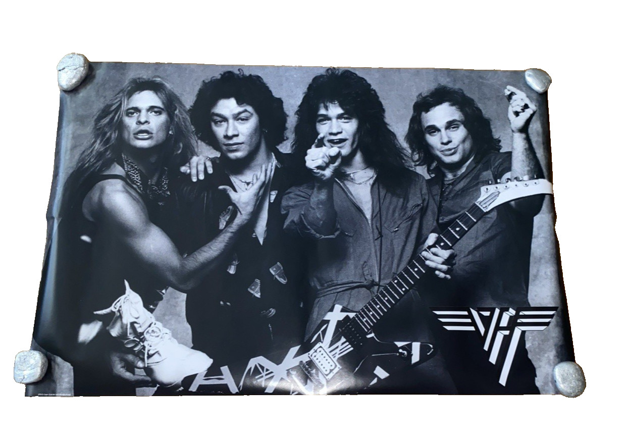 Rare Vintage 1980 Van Halen Women And Children First Poster 36”X 24″ B and W