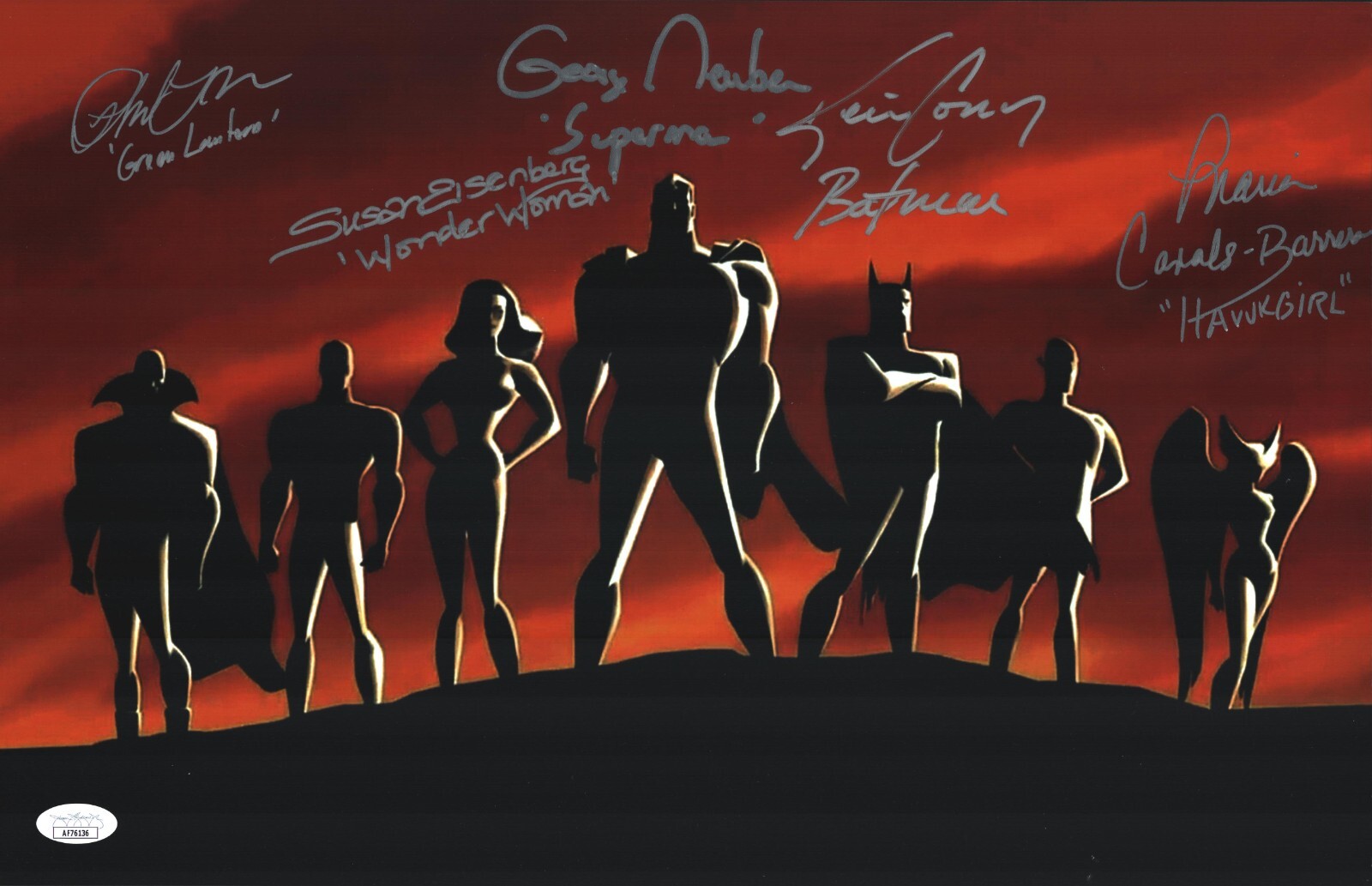 KEVIN CONROY +4 Cast Signed JUSTICE LEAGUE 11×17 Photo Autograph JSA COA CERT