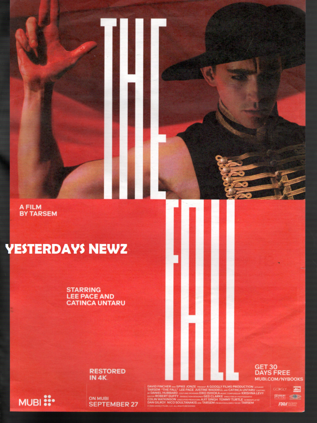 The Fall on Mubi – “A Film by Tarsem” : 2024 print ad