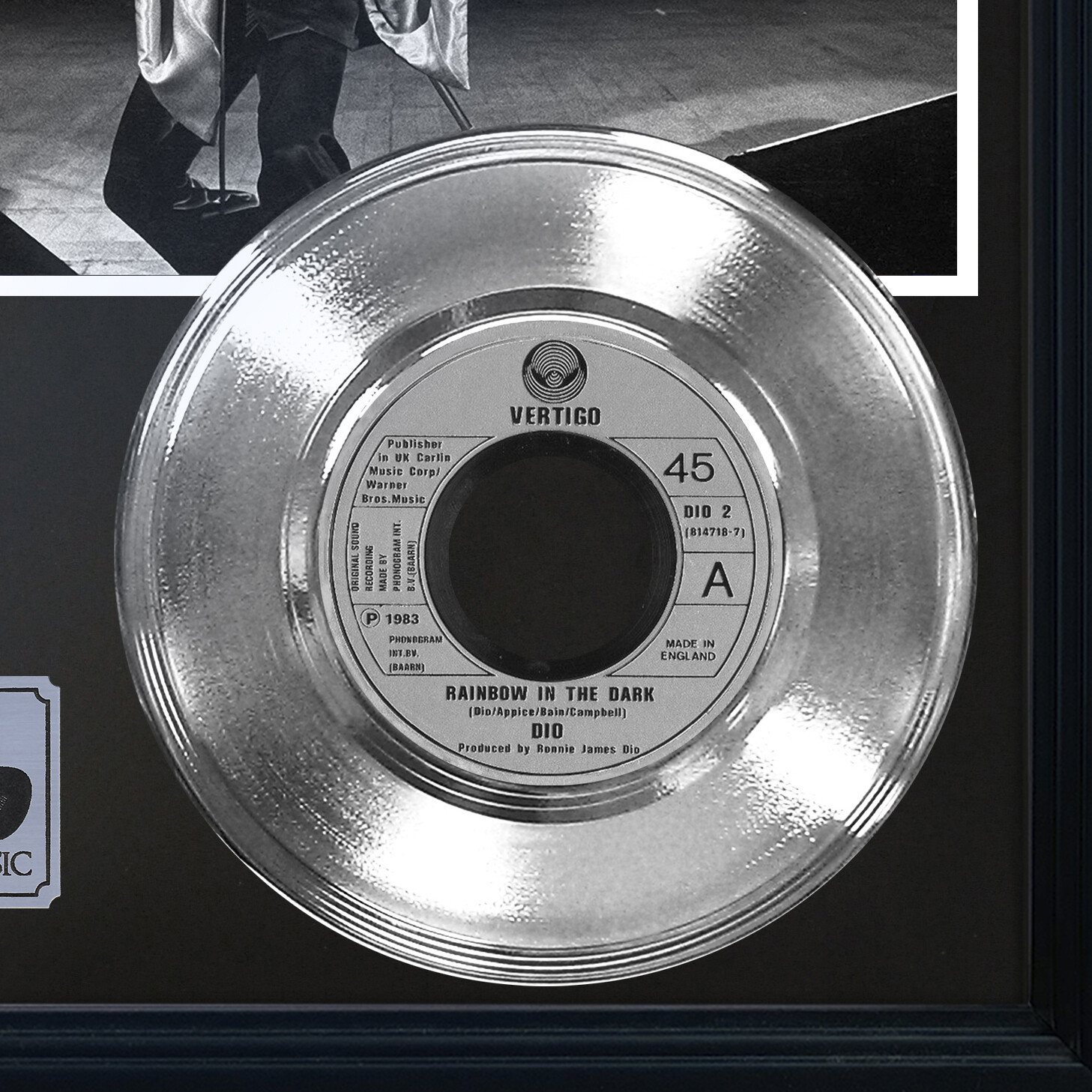 Dio “Rainbow In The Dark” Silver Framed Record Display