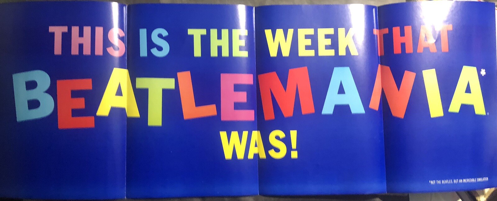 Vintage 1981 Beatlemania The Movie Promotional Poster Fold Out Press Banner 42in