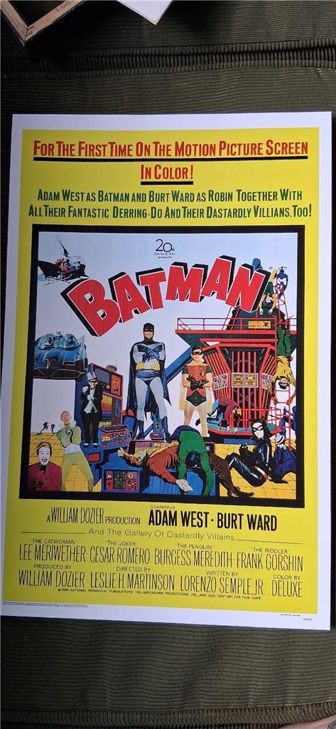 1966 BATMAN THE MOVIE Theater Poster Numbered Print 17×11 NSS FRAMED Reprint