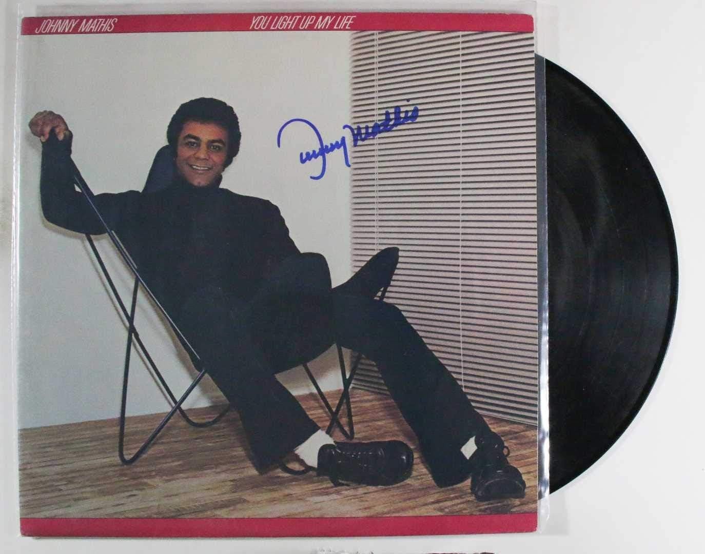 Johnny Mathis Signed Autographed “You Light Up My Life” Vintage Record Album