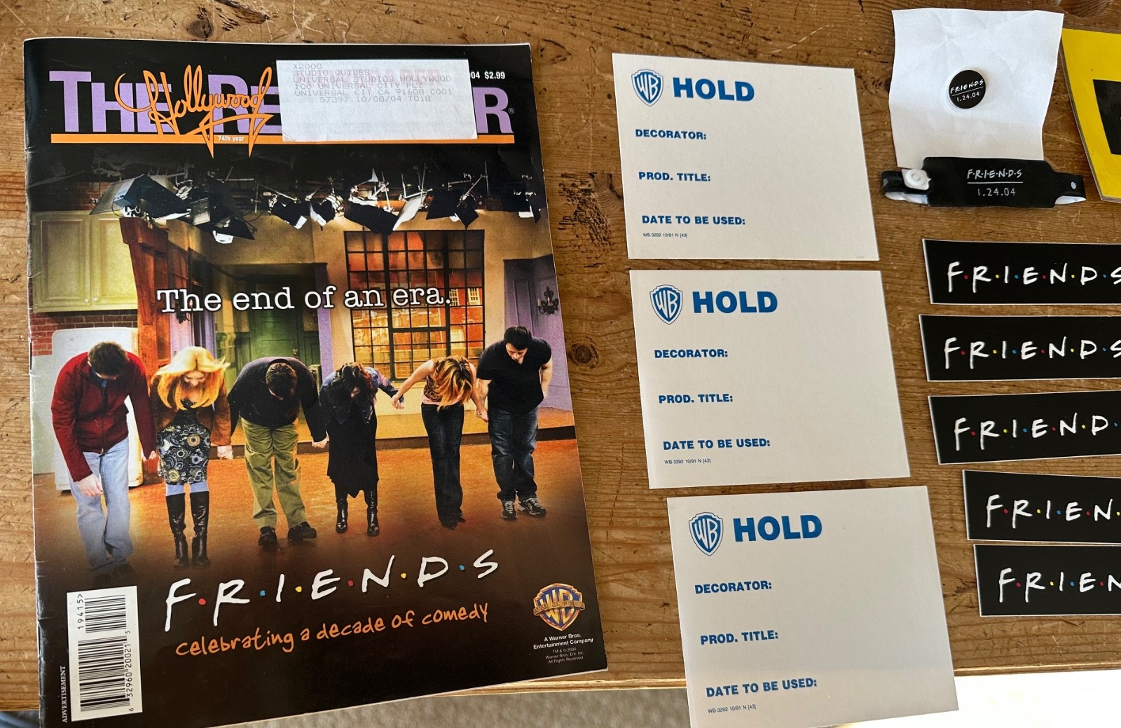 FRIENDS TV SHOW CAST & CREW PROP PARKING & DAY PASS BUTTON
