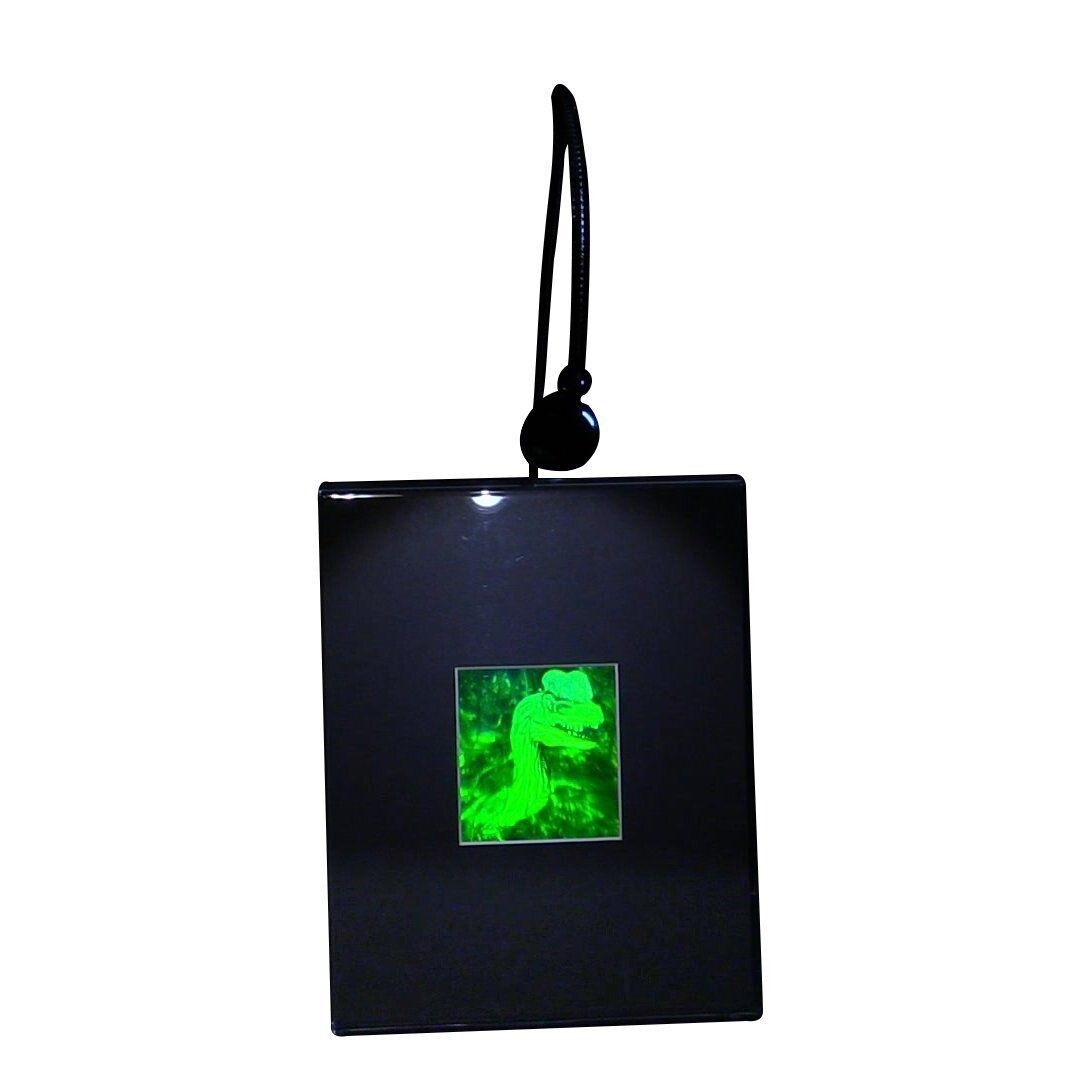 3D Jurassic Spitter Dinasaur 2-Channel Hologram Picture LIGHTED DESK STAND