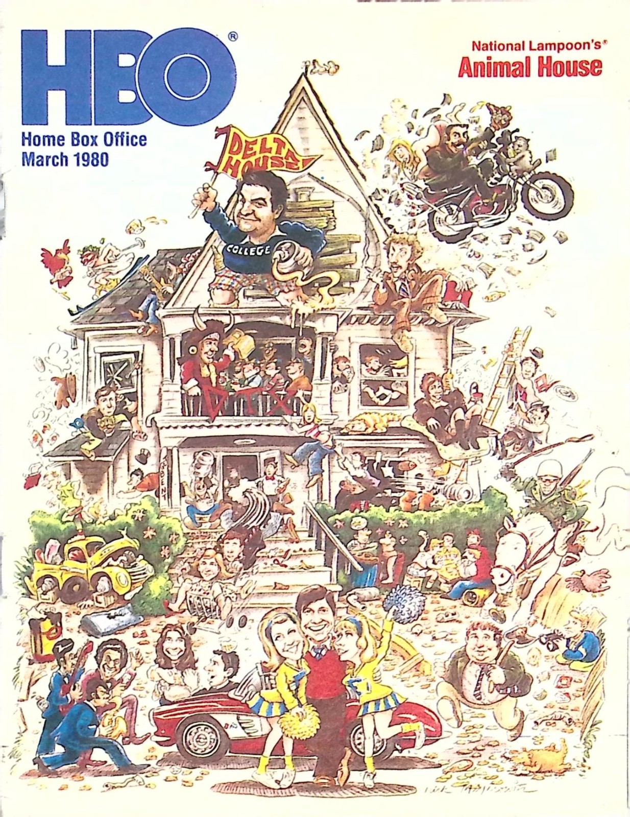 HBO March 1980 Program Guide Animal House Cover Vintage TV Schedule Magazine