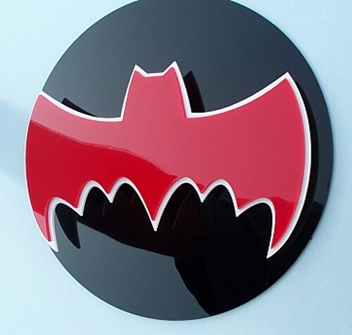 BATMAN 3D ART sign new emblems Movies 3-D wheels Barris comic Batmobile spinner