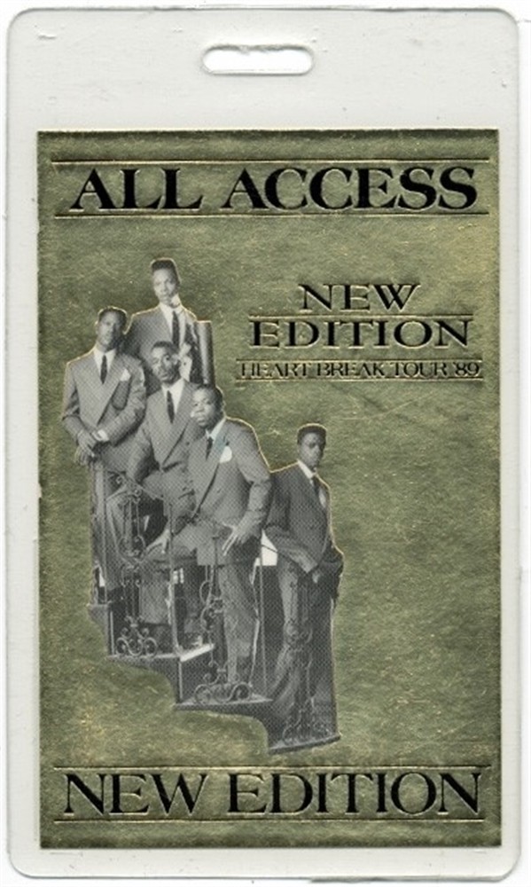 New Edition 1989 Heart Break tour All Access foil Laminated Backstage Pass