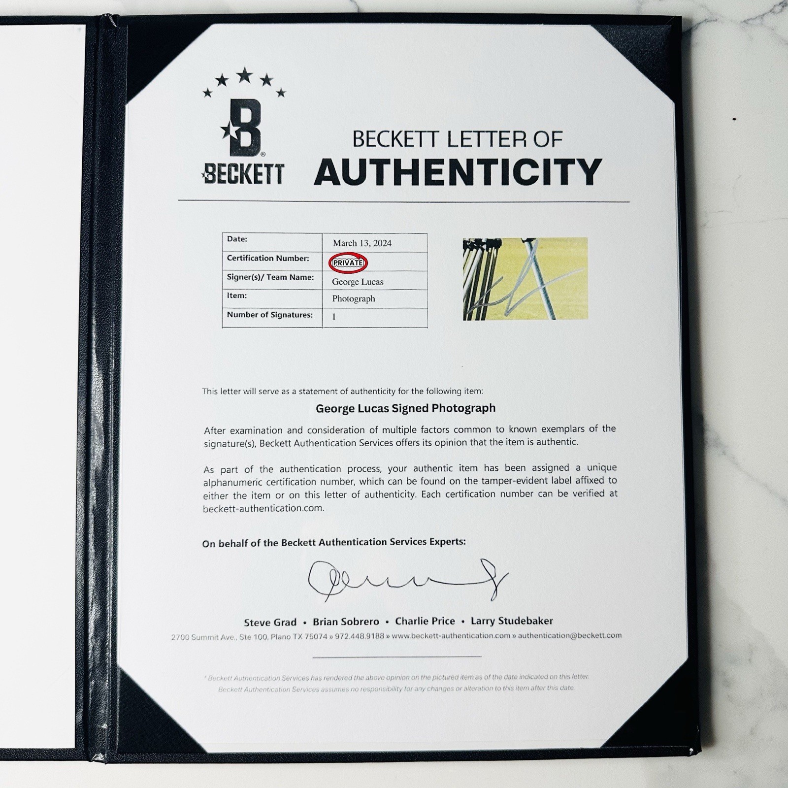 ⭐️ George Lucas Autograph Picture Signature Photograph Star Wars Beckett W/LOA