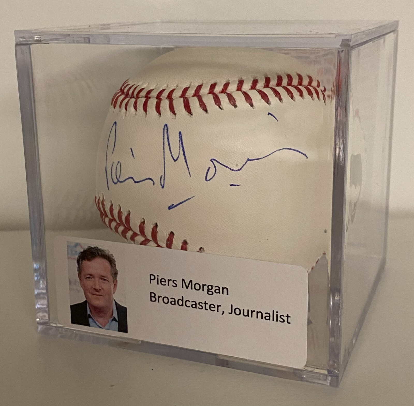 Piers Morgan Signed MLB Major League Baseball Auto TV Broadcaster Journalist PSA
