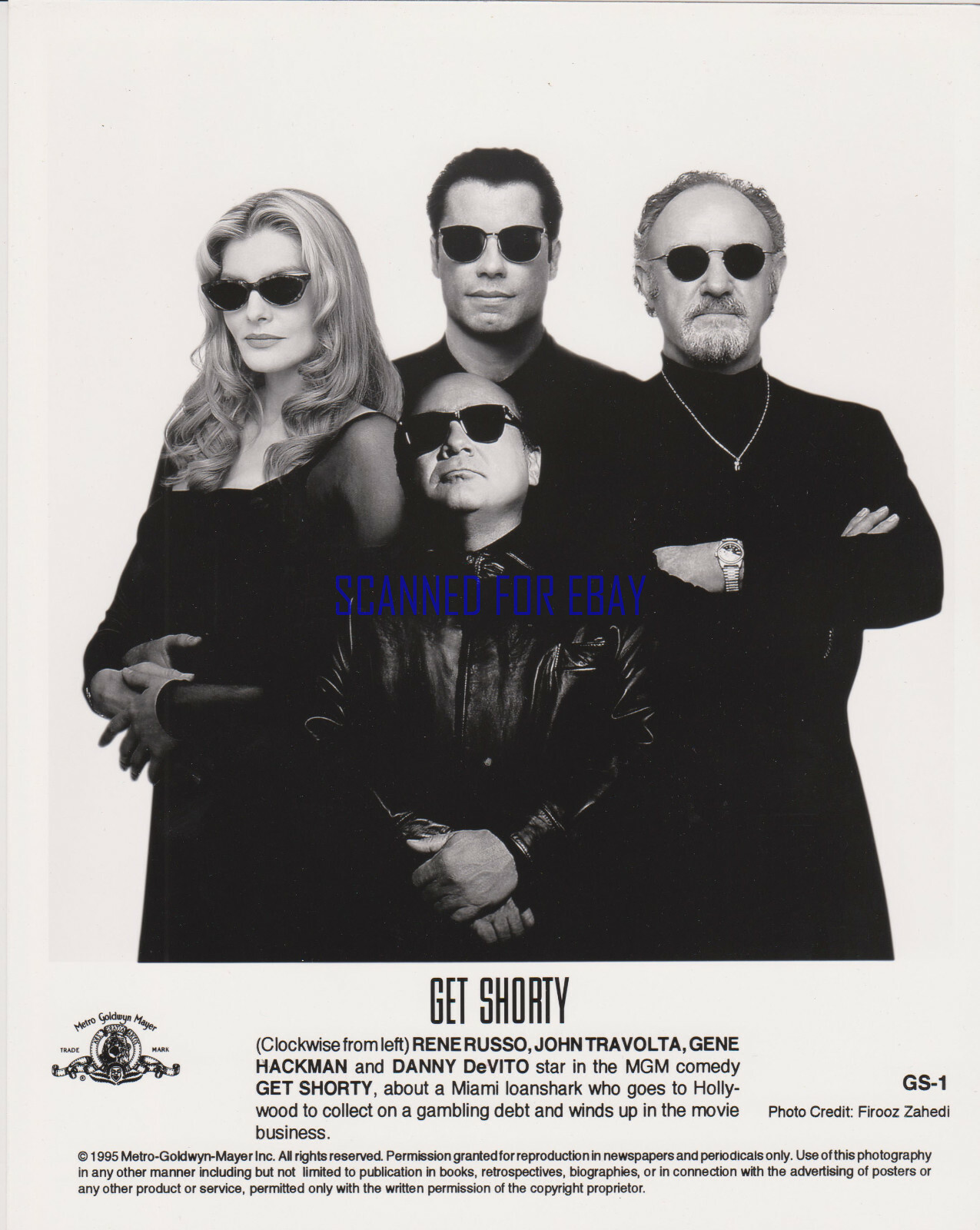 GET SHORTY TWO ORIGINAL 1995 8X10S JOHN TRAVOLTA GENE HACKMAN DANNY DEVITO