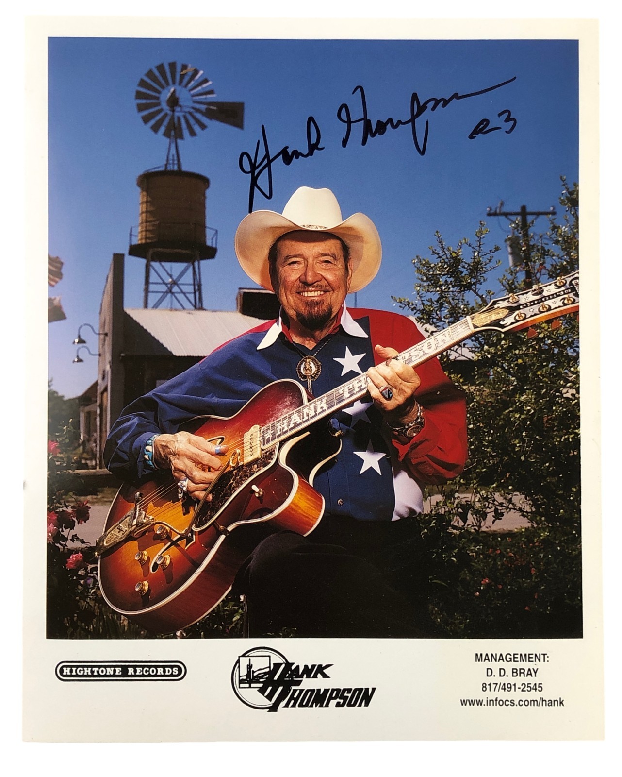 Hank Thompson Autographed Signed 8 x 10 Photo Country Music