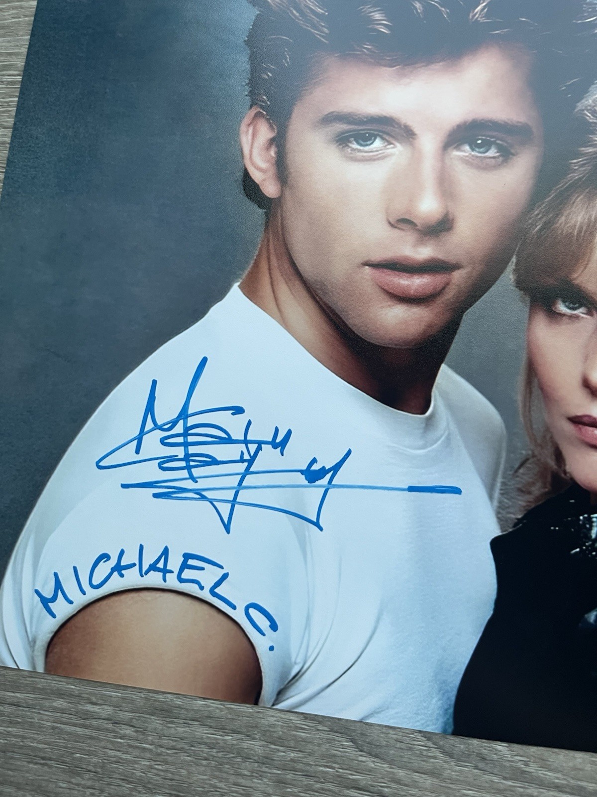 Maxwell Caulfield Signed Michael Carrington 11×14 Photo Beckett COA Grease 2