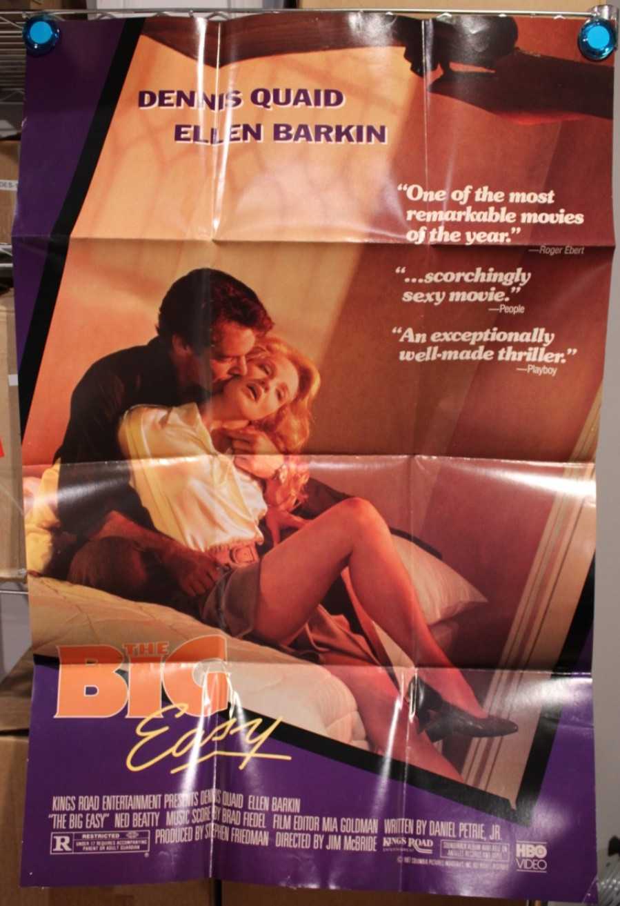 1987 The Big Easy Original Movie Poster Video Rental Store Promo VHS 25×38