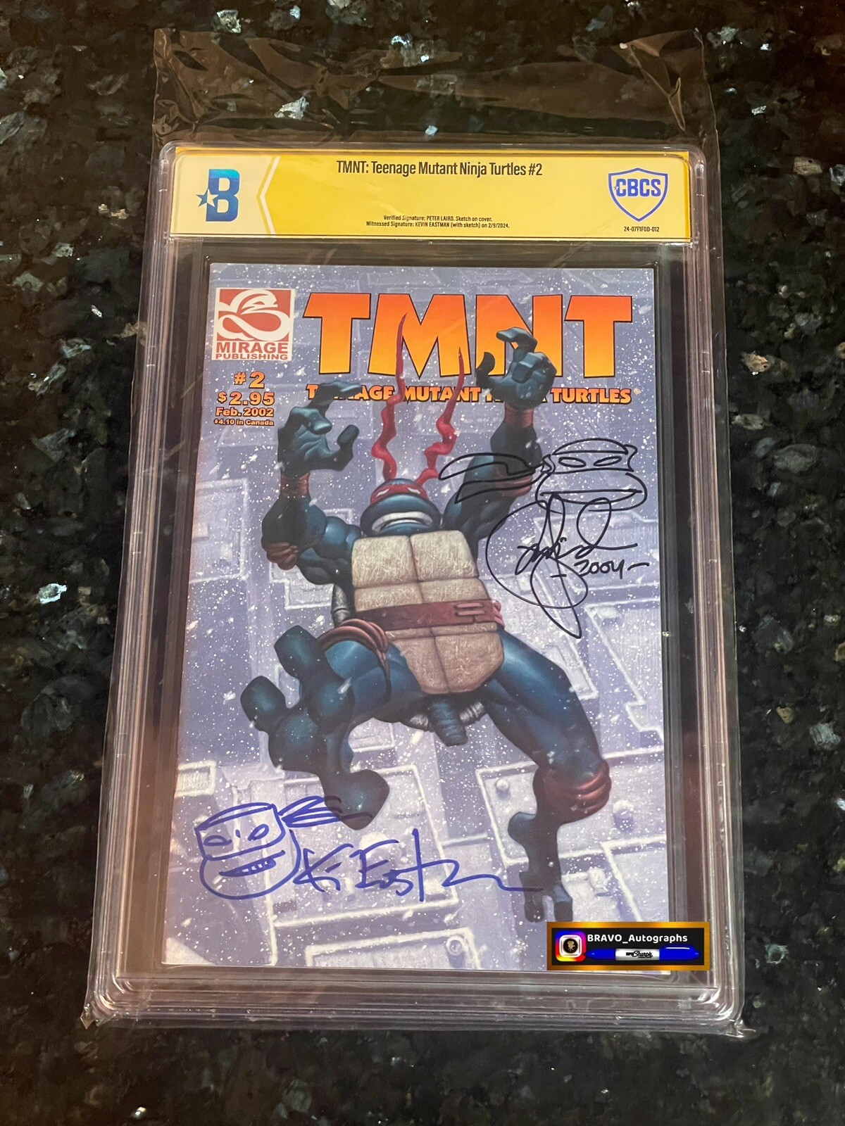 KEVIN EASTMAN SIGNED COMIC BOOK TMNT PETER LAIRD SIGNED COMIC BOOK TMNT #2