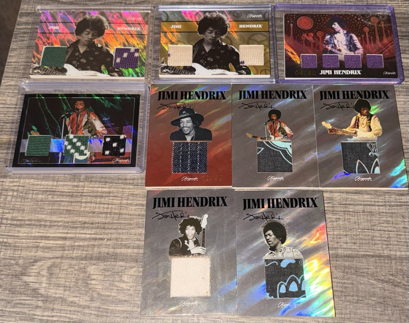 2025 Jimi Hendrix Keepsake 9 Card Relic Lot Dual 10/10 Quad 04/50
