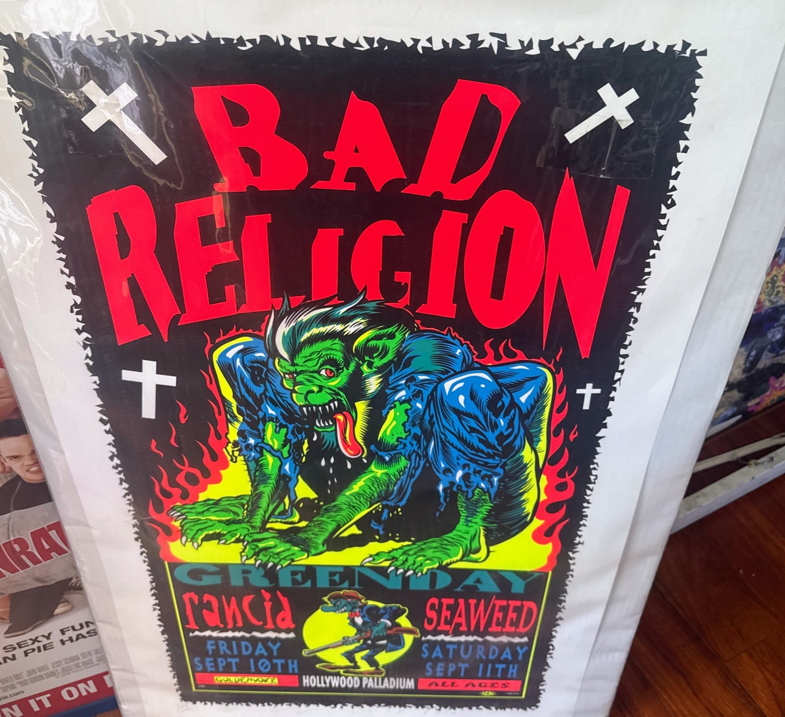 MINT & SIGNED ‘93 TAZ Poster Bad Religion w/Green Day & Rancid RARE