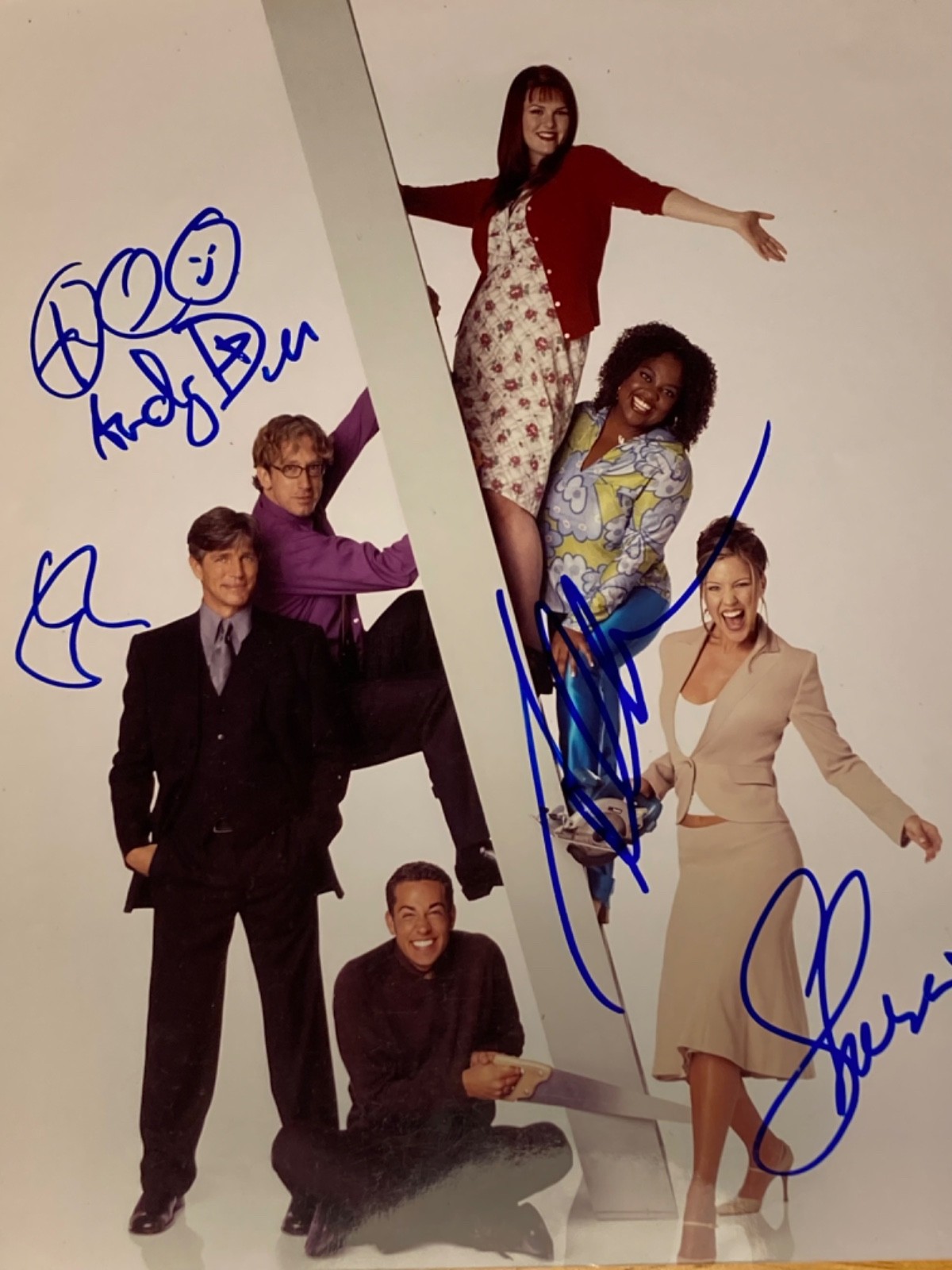 4x SIGNED ‘Less Than Perfect’ 8×10 Cast Photo -Andy Dick, Shepherd, Rue, Roberts