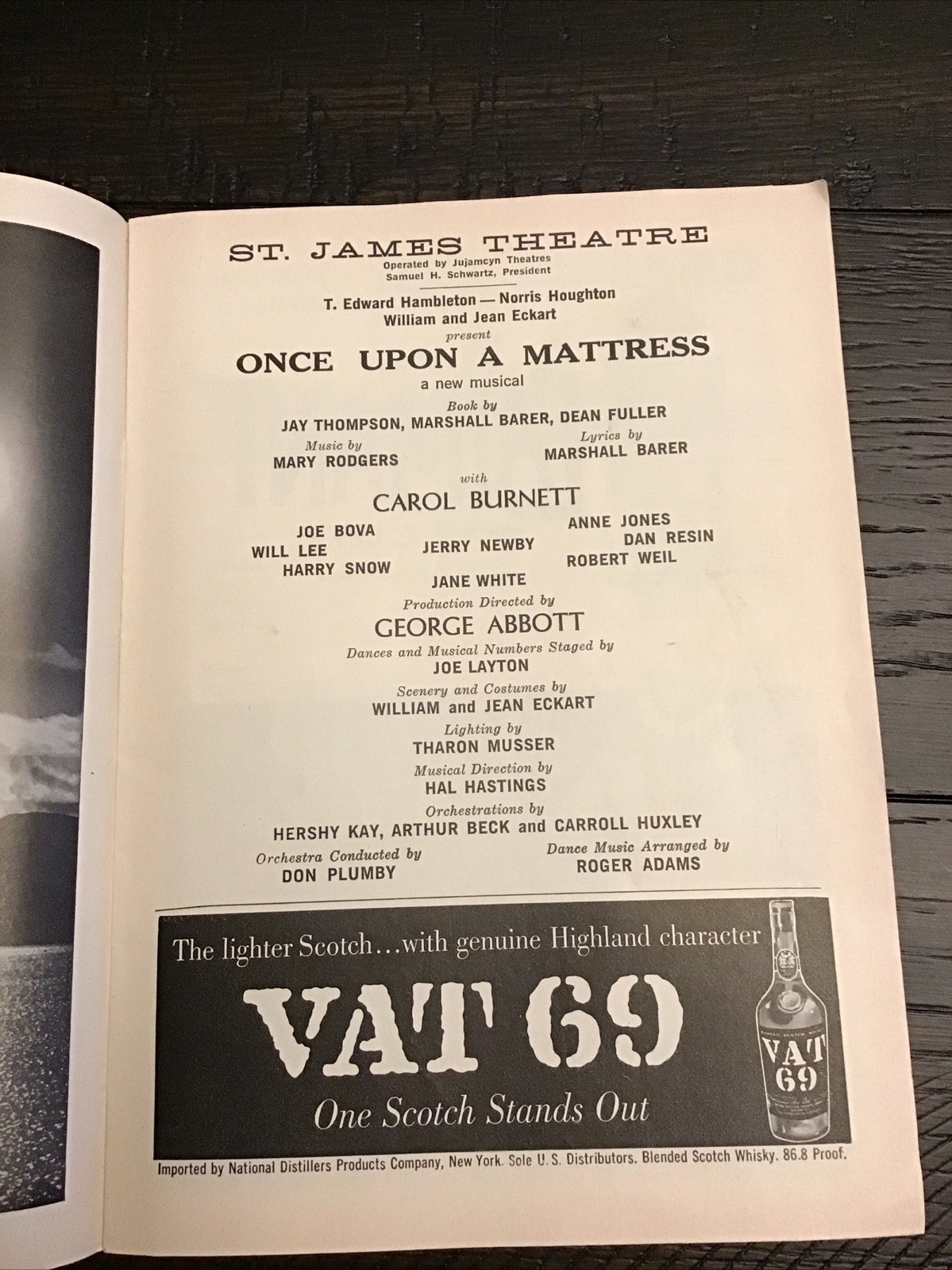 Carol Burnett ONCE UPON A MATTRESS 1960 Playbill Broadway