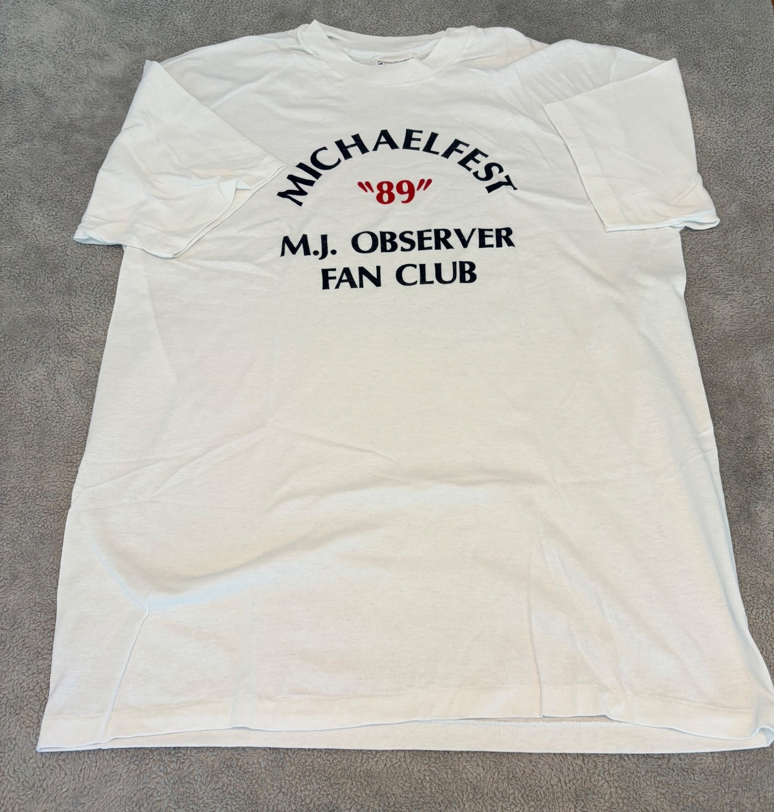 Michael Jackson Vintage Michaelfest T Shirt Adult 1989 White XL 46-48 Fan Club
