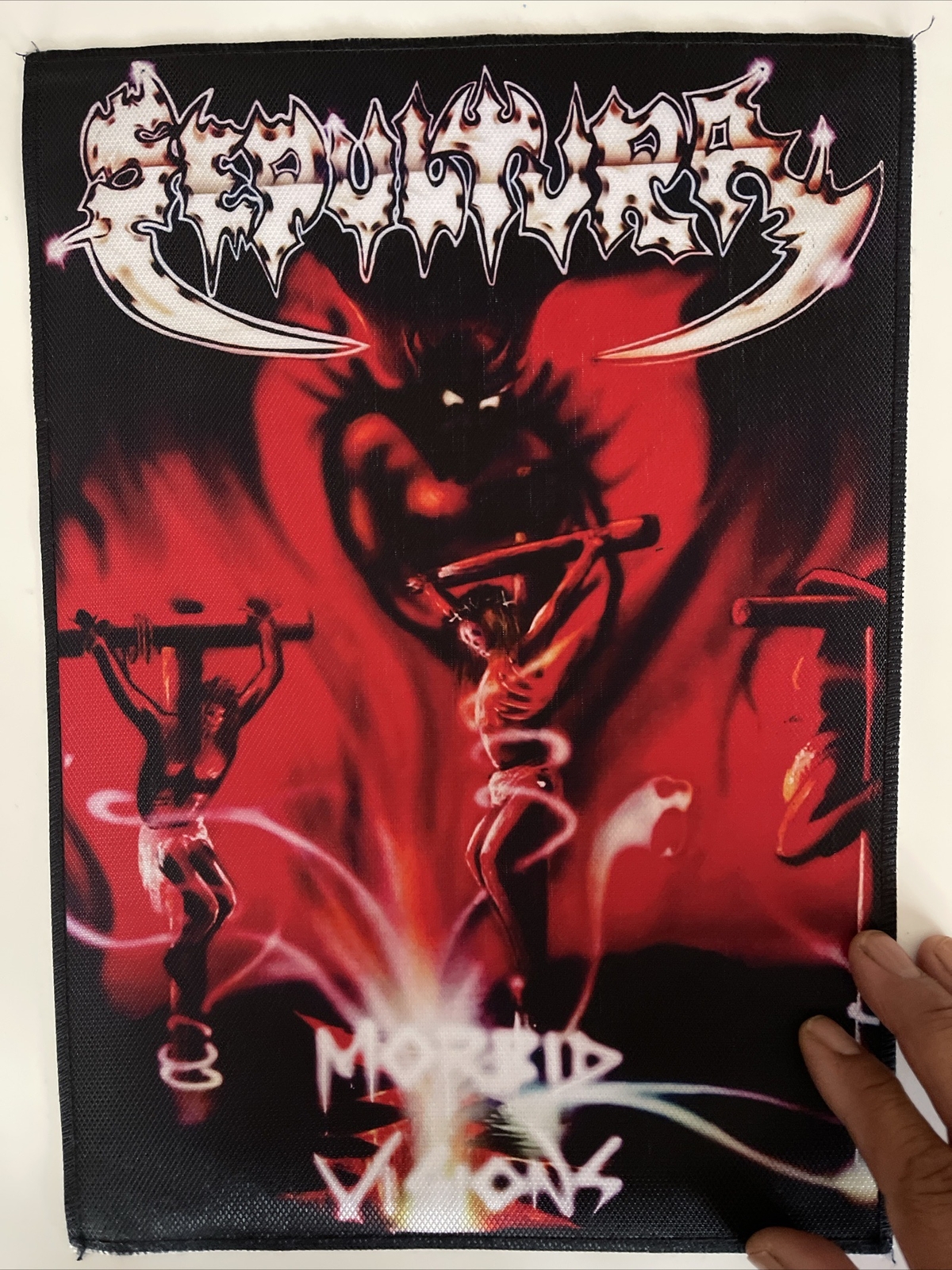 Sepultura Morbid Visions Large Back Patch: New, 14 By 11 Inches, Digital Print
