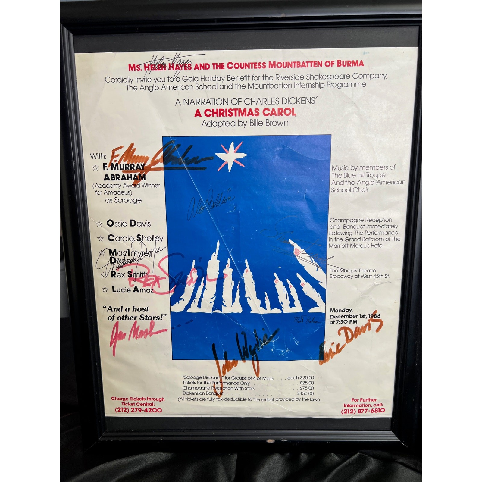 BROADWAY VINTAGE ONE-OF-A-KIND COLLECTIBLE POSTER STAR BROADWAY SIGNATURES!!!