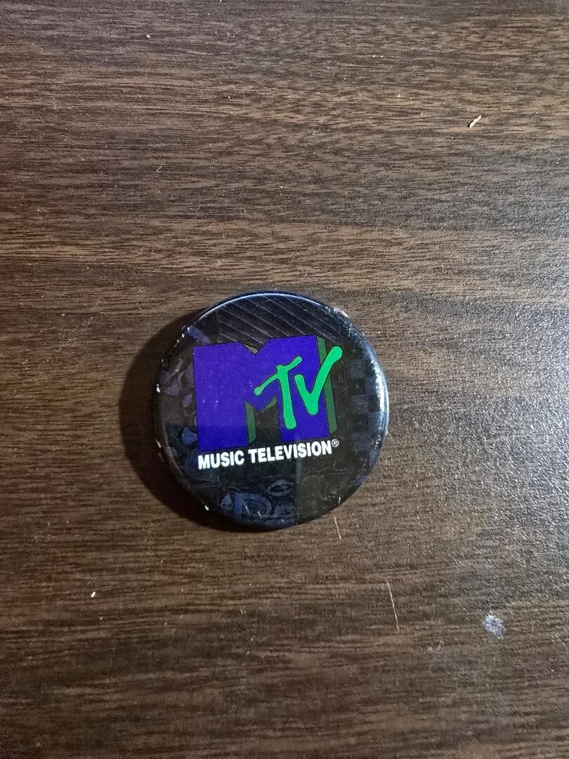 I Want My MTV Music Television 80’s Orig Promo Metal Button Souvenir Pin Back