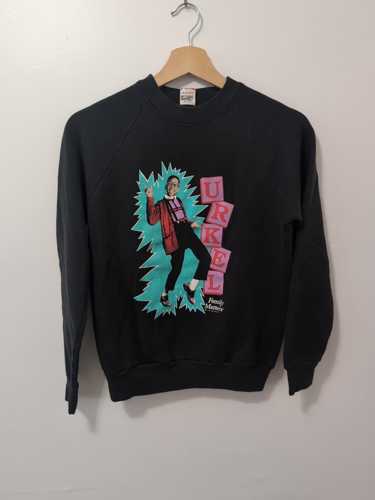 Vtg Kids 1991 Steve Urkel UrkelVision Family Matters TV Show Sweatshirt 14-16 L